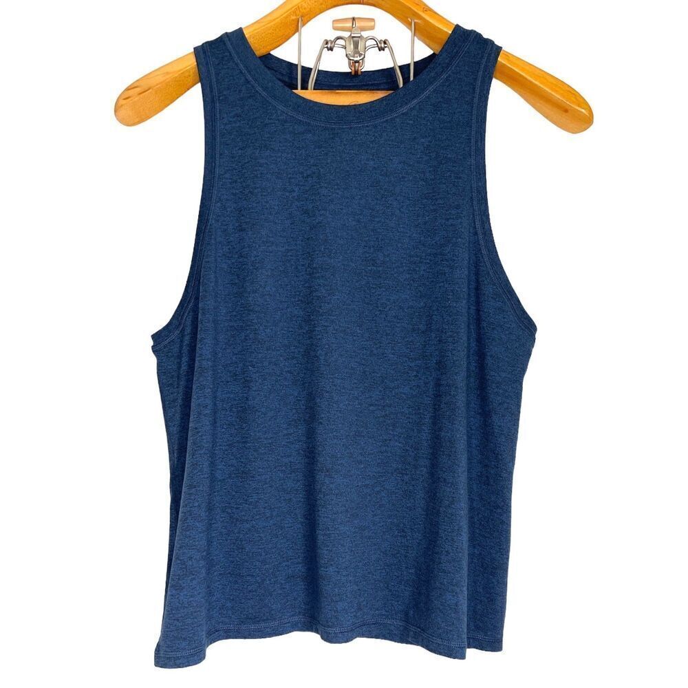 ATHLETA Uptempo Tank Skims Fit Heathered Blue Workout Gym Yoga Women Sz: M